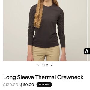 Tilley Classic Black Long Sleeve Crewneck thermal shirt.